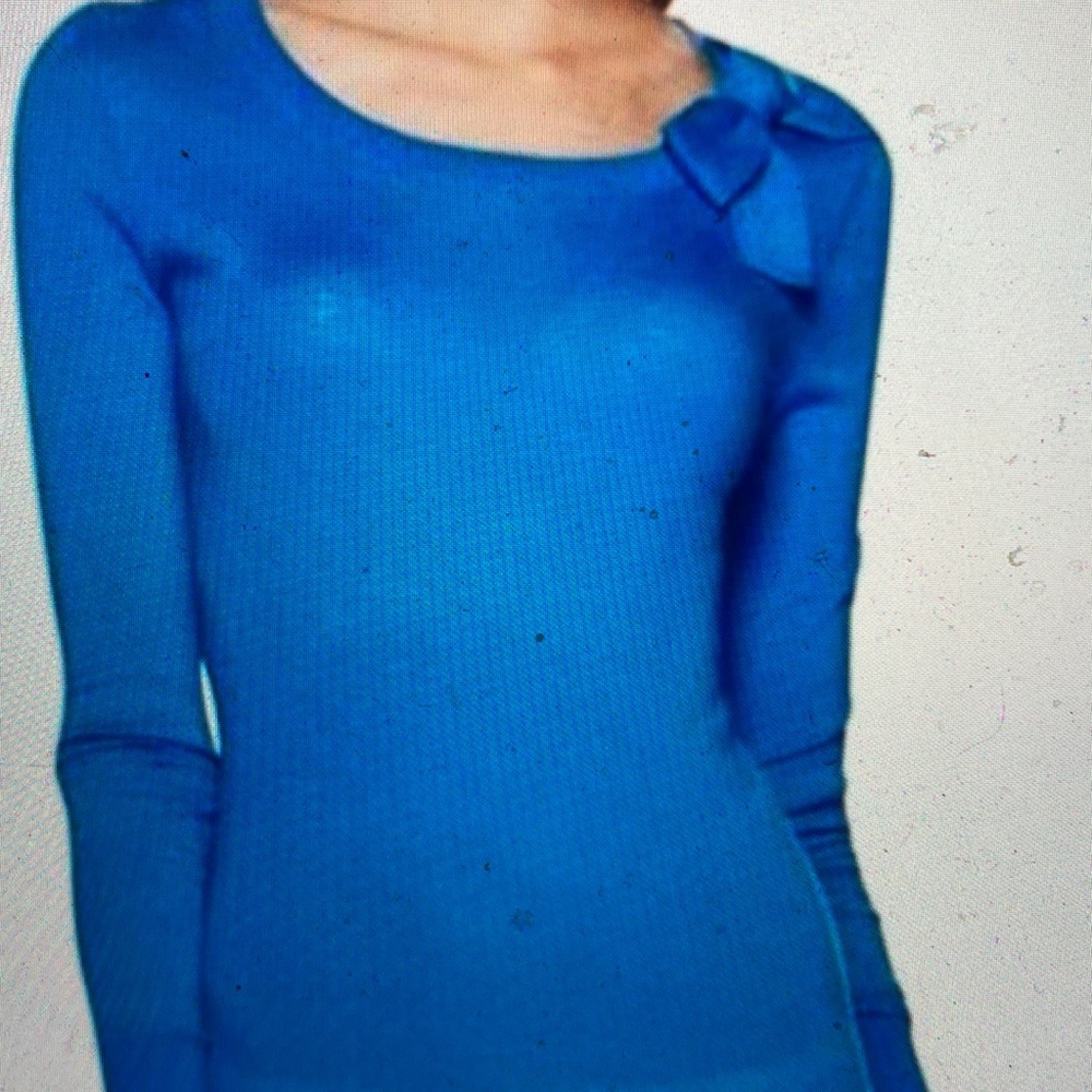 Lilly Pulitzer Truro Blue Bow Crewneck Sweater; Size XS